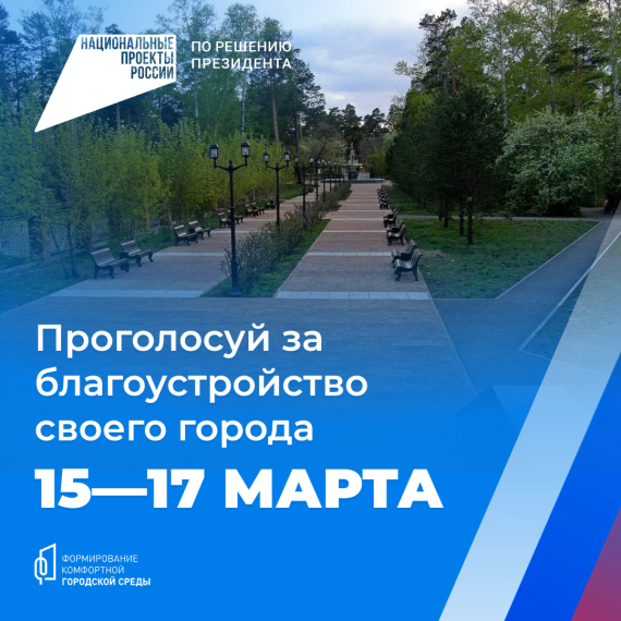 ПРОГОЛОСУЙ ЗА БЛАГОУСТРОЙСТВО СВОЕГО ГОРОДА 15–17 МАРТА.